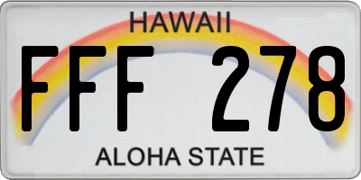 HI license plate FFF278