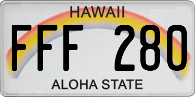 HI license plate FFF280