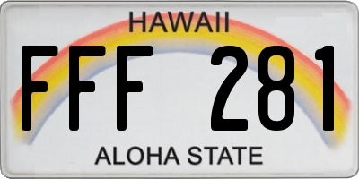 HI license plate FFF281