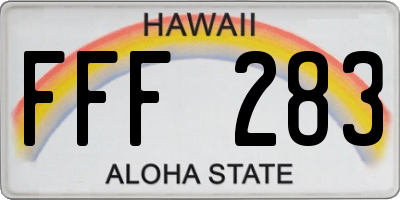HI license plate FFF283