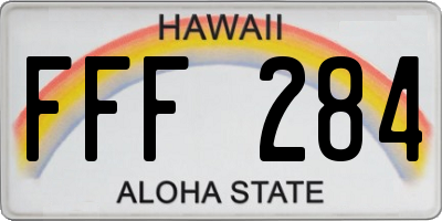 HI license plate FFF284