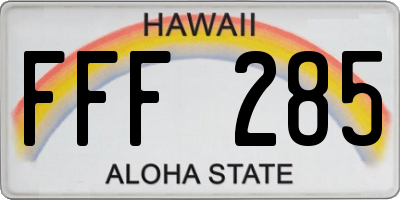 HI license plate FFF285