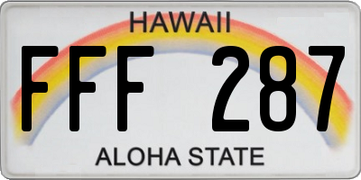 HI license plate FFF287