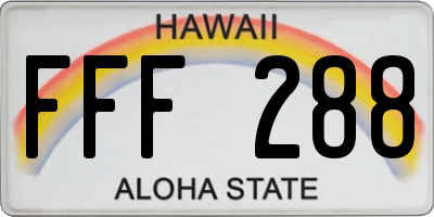 HI license plate FFF288