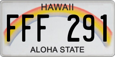 HI license plate FFF291