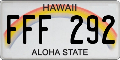 HI license plate FFF292