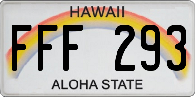 HI license plate FFF293
