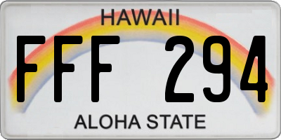 HI license plate FFF294