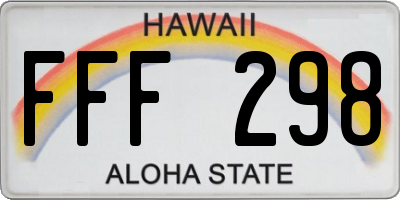 HI license plate FFF298