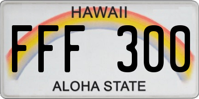 HI license plate FFF300