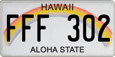 HI license plate FFF302