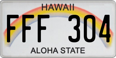 HI license plate FFF304