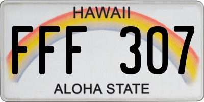 HI license plate FFF307
