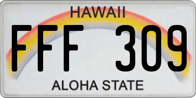HI license plate FFF309