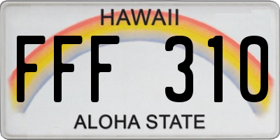 HI license plate FFF310