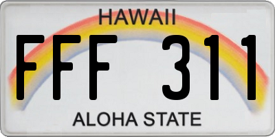 HI license plate FFF311