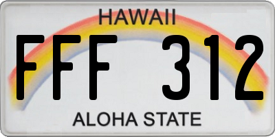 HI license plate FFF312