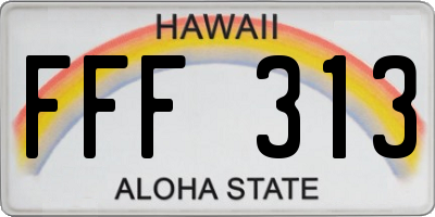 HI license plate FFF313
