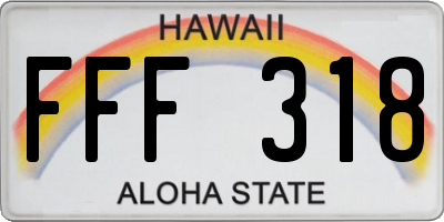 HI license plate FFF318