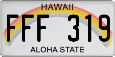 HI license plate FFF319