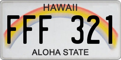 HI license plate FFF321
