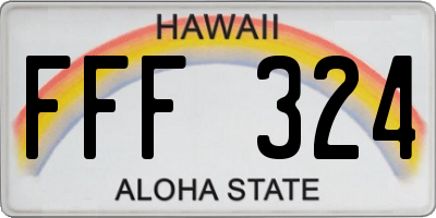HI license plate FFF324