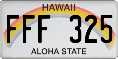 HI license plate FFF325