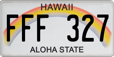 HI license plate FFF327