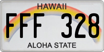HI license plate FFF328
