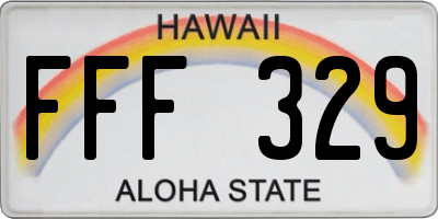 HI license plate FFF329