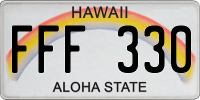 HI license plate FFF330