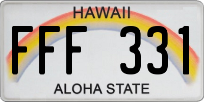 HI license plate FFF331