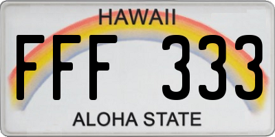 HI license plate FFF333