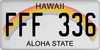 HI license plate FFF336