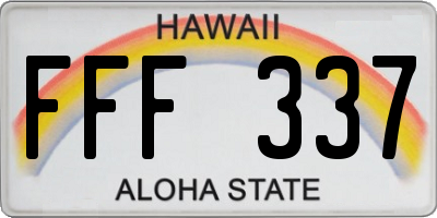 HI license plate FFF337