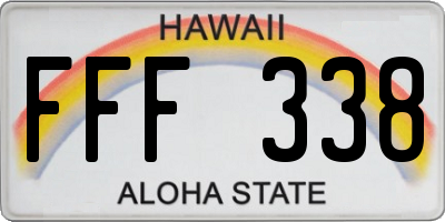 HI license plate FFF338