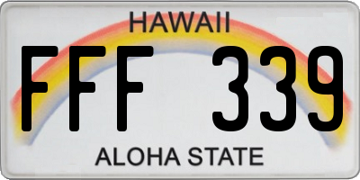 HI license plate FFF339