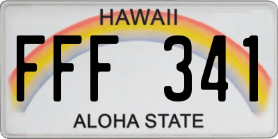 HI license plate FFF341