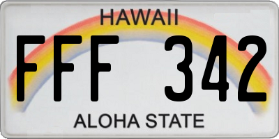 HI license plate FFF342
