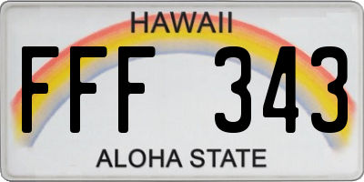 HI license plate FFF343