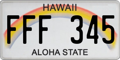 HI license plate FFF345