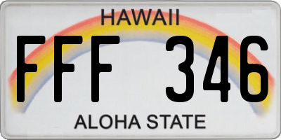 HI license plate FFF346