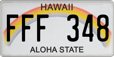 HI license plate FFF348