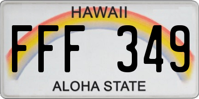 HI license plate FFF349