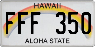 HI license plate FFF350