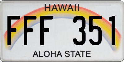 HI license plate FFF351