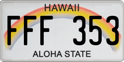 HI license plate FFF353
