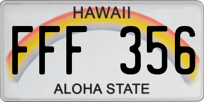HI license plate FFF356