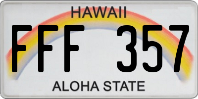 HI license plate FFF357