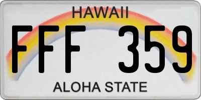 HI license plate FFF359